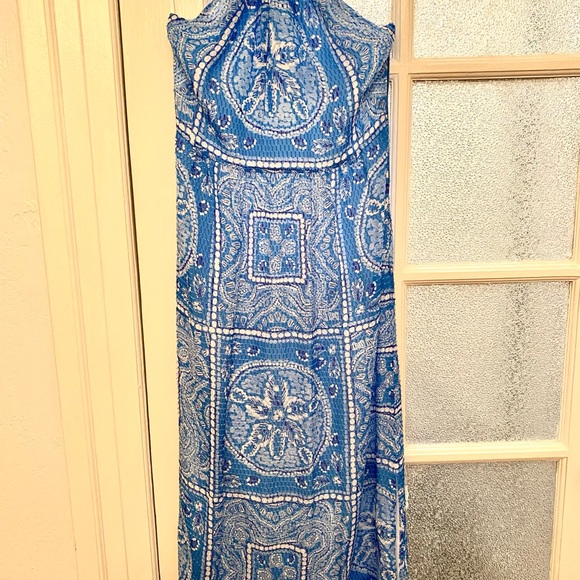 Vineyard Vines Sand Dollar Scarf Print Maxi Dress - Picture 2 of 3